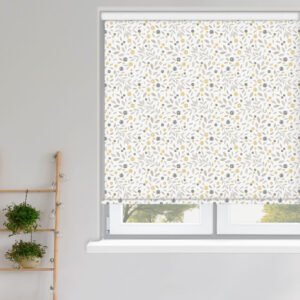 Cotton Flower Ochre Roller Blind