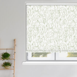 Sweet Pea Stem Green Roller Blind